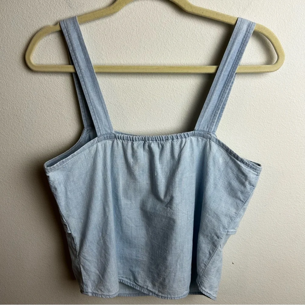 Madewell Light blue Chambray tie-front cami top size: 4 - Picture 7 of 7
